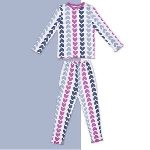 EPK Girls Heart Print Pajama Set 100% Cotton NWT Size 8A